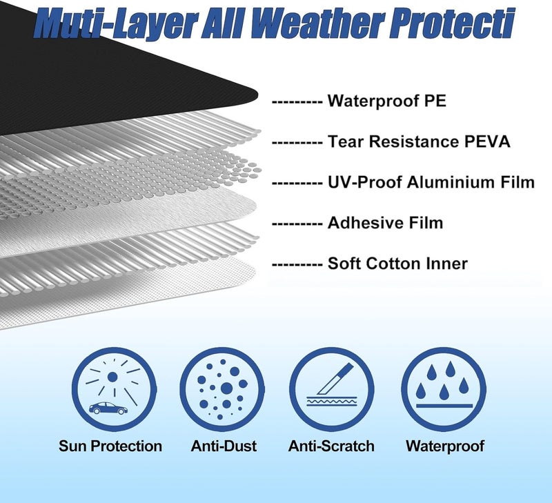 ATBKJ Waterproof Car Covers Fit for 2010-2025 Jeep Grand Cherokee (Black) Custom Heavy Duty Waterproof All Weather Protection Outdoor - Image 3